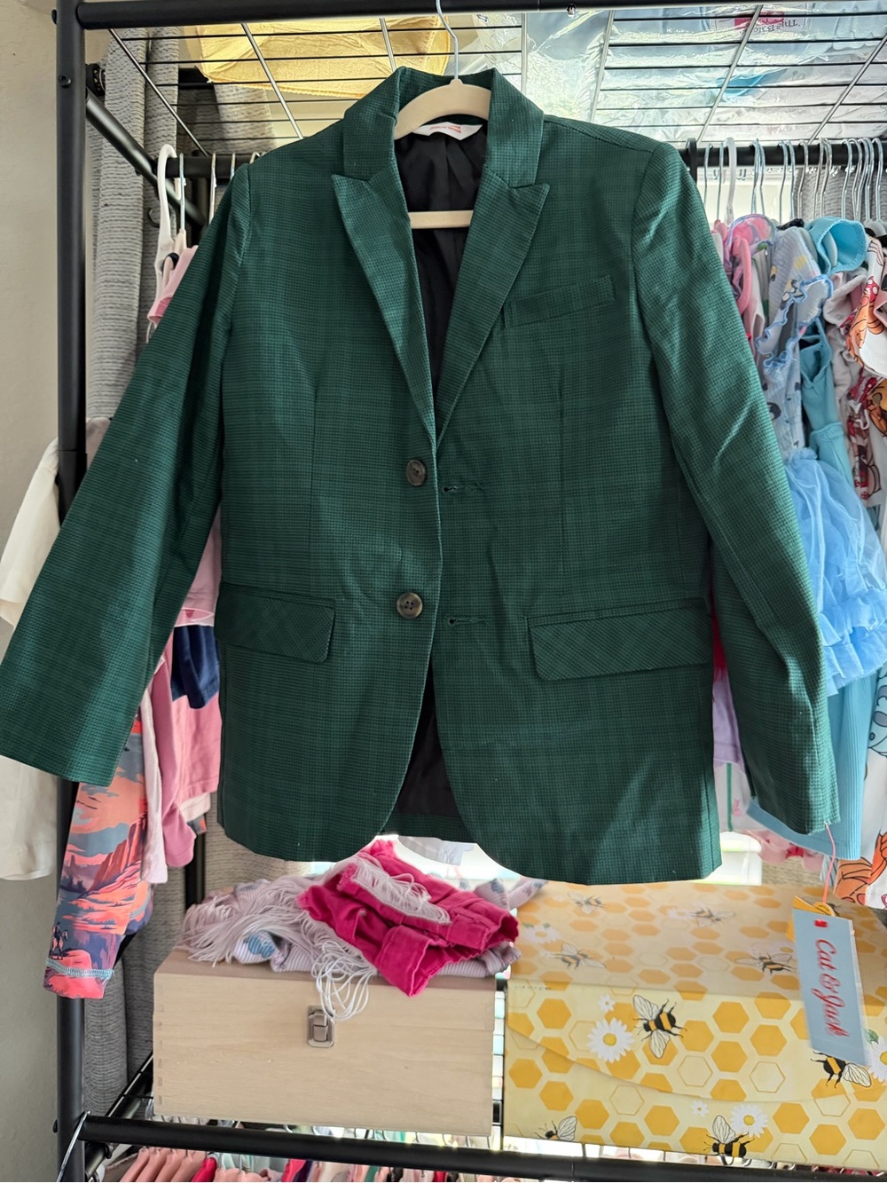 Cat & Jack Dark Green Plaid Blazer for Kids